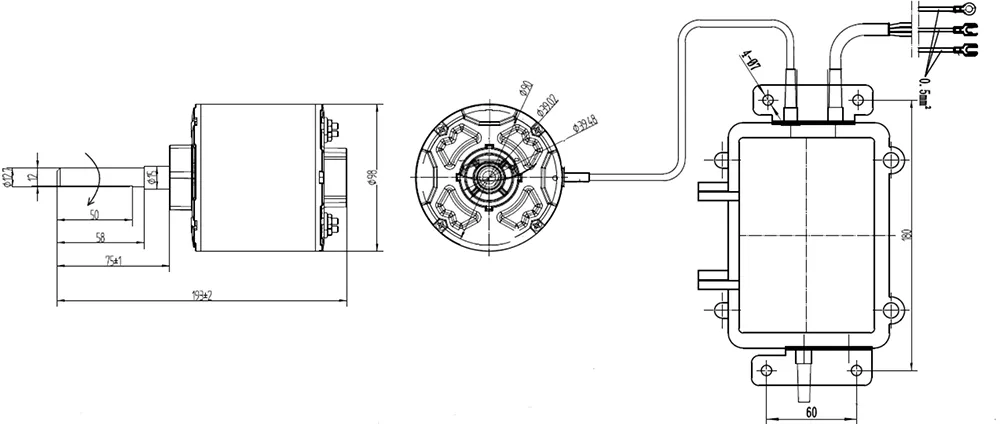 ECM01098NB009009002 single shaft
